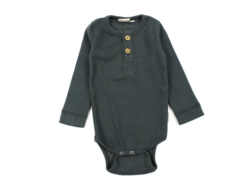 Petit Piao pine green placket body modal